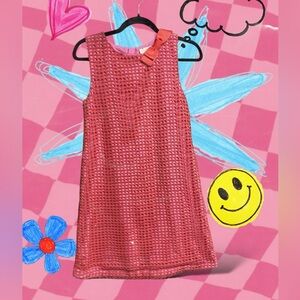 💕 Textured Pink A-Line Dress w/ Bow Shoulder Detail Girl's Size 14Y KATE SPADE